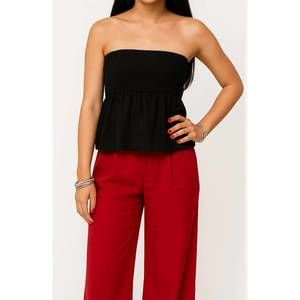 NEW SHANNALEE linen a-line tube top in black